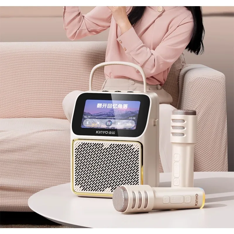 K800 كلمات المتكلم بلوتوث الصوت ميكروفون ميكروفون متكامل الأسرة ktv مجموعة الغناء K سحب موافق مع شاشة عرض