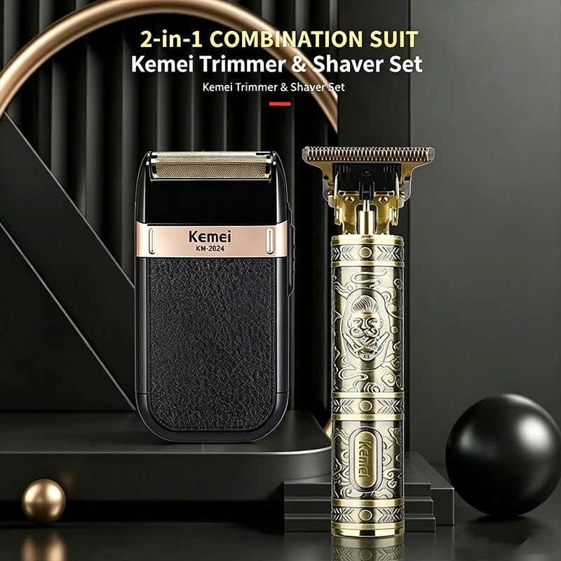 KEMEI KM-T9 KM-2024 Hair Clipper Kit Men's Electric Shaver Hair Trimmer Machine Professional Hair Cutting Machine