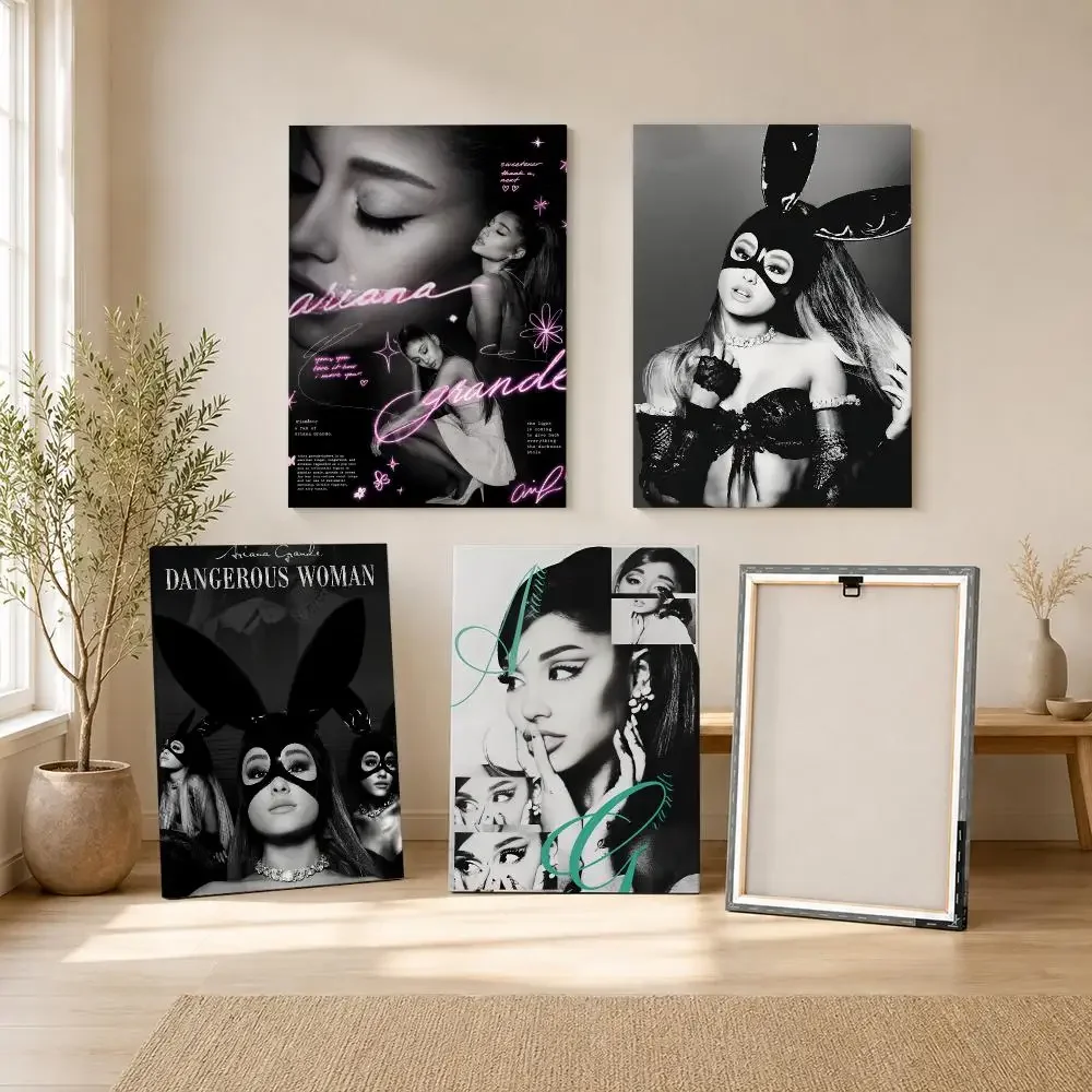 Glam Pop Singer A-Ariana Grande Framed Wall Painting Framed Canvas Wall Art Print | Modern Poster | Home Hallway Decor