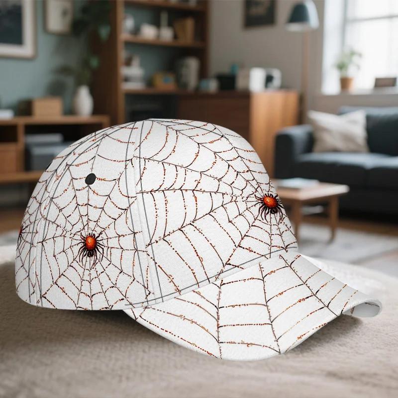 Spider Web Design Print Classic Baseball Cap Casual Adjustable Duckbill Hat Lightweight Ideal For Daily Wear And Weekend Getaway