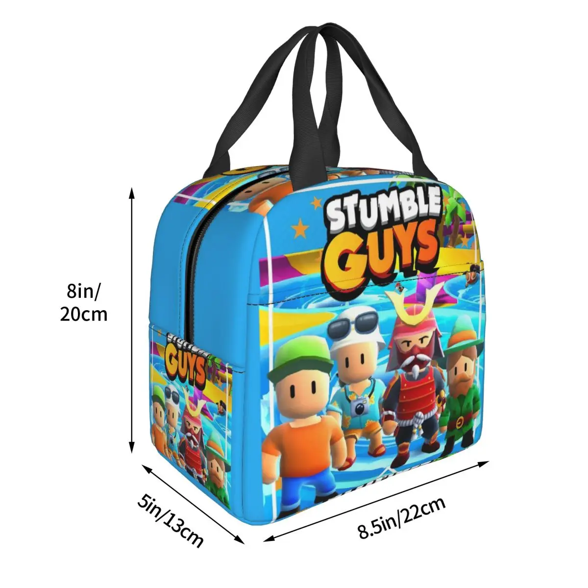 Stumble Guys Insulated Lunch Bag Thermal Bag Reusable Cartoon Large Tote Lunch Box Men Women School Picnic