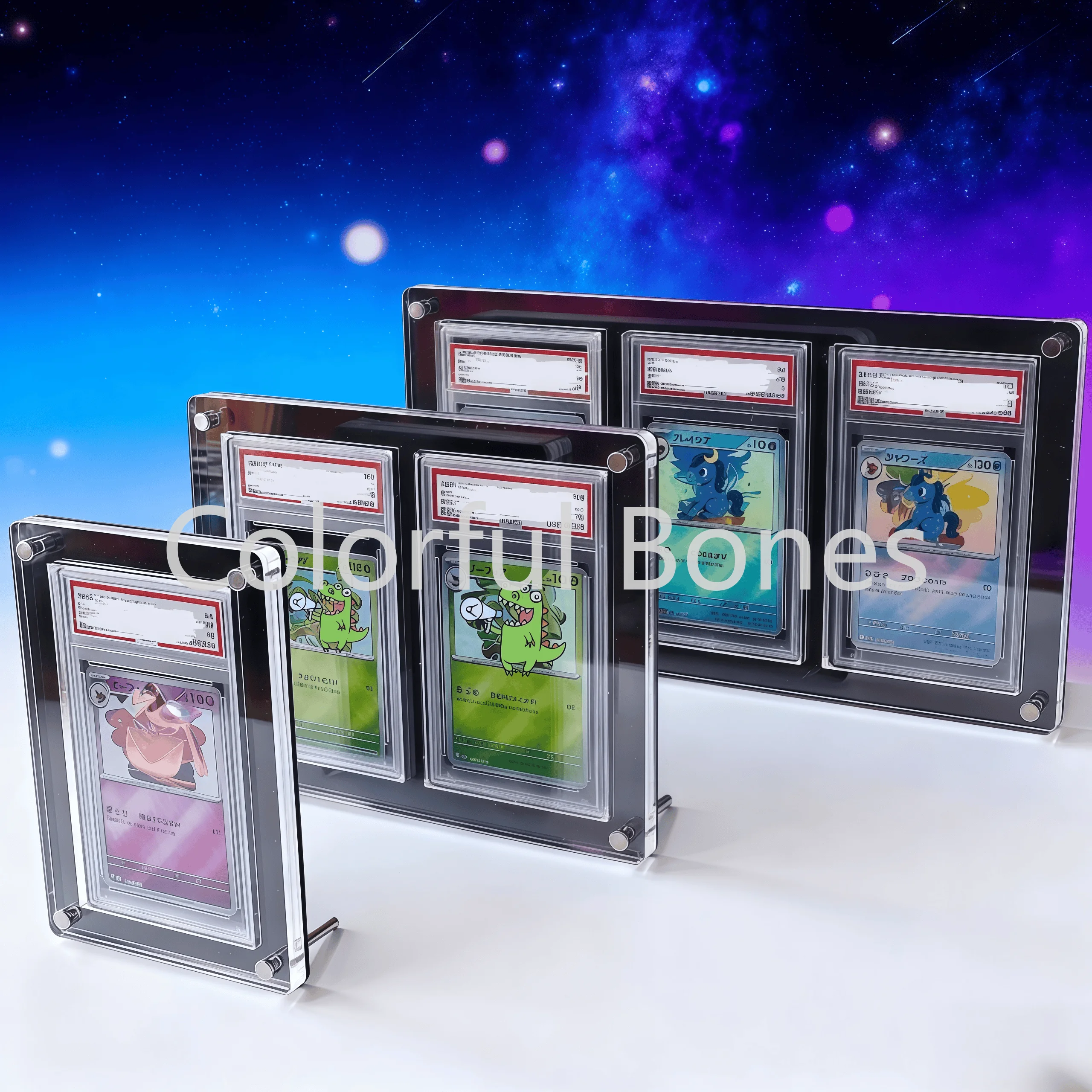 35PT بطاقة تصنيف سوداء بطاقة الدرجة الطوب عرض موقف حامل بطاقة الاكريليك ل PTCG بوكيمون يو غي أوه عرض ألعاب التداول