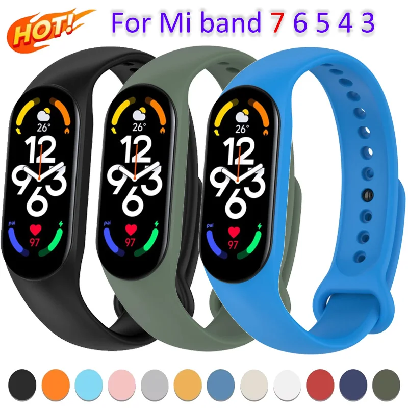 Cinturino sportivo in silicone per Xiaomi Mi Band 7 6 Bracciale Miband band 5 4 Accessori cinturino da polso Xiaomi mi band 7 6 5 Cintura
