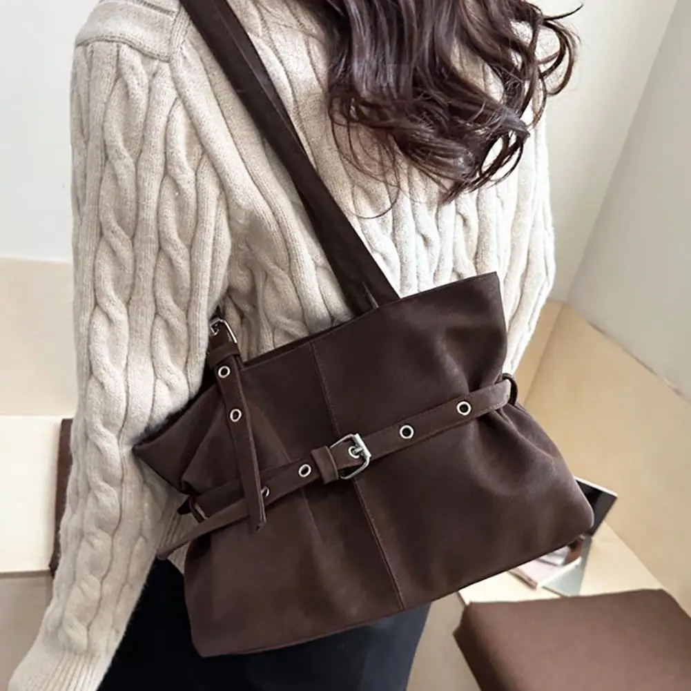 New Women's Bag Fashion Style Suede Handbag Commuter Versatile High End Single Shoulder Crossbody Bag