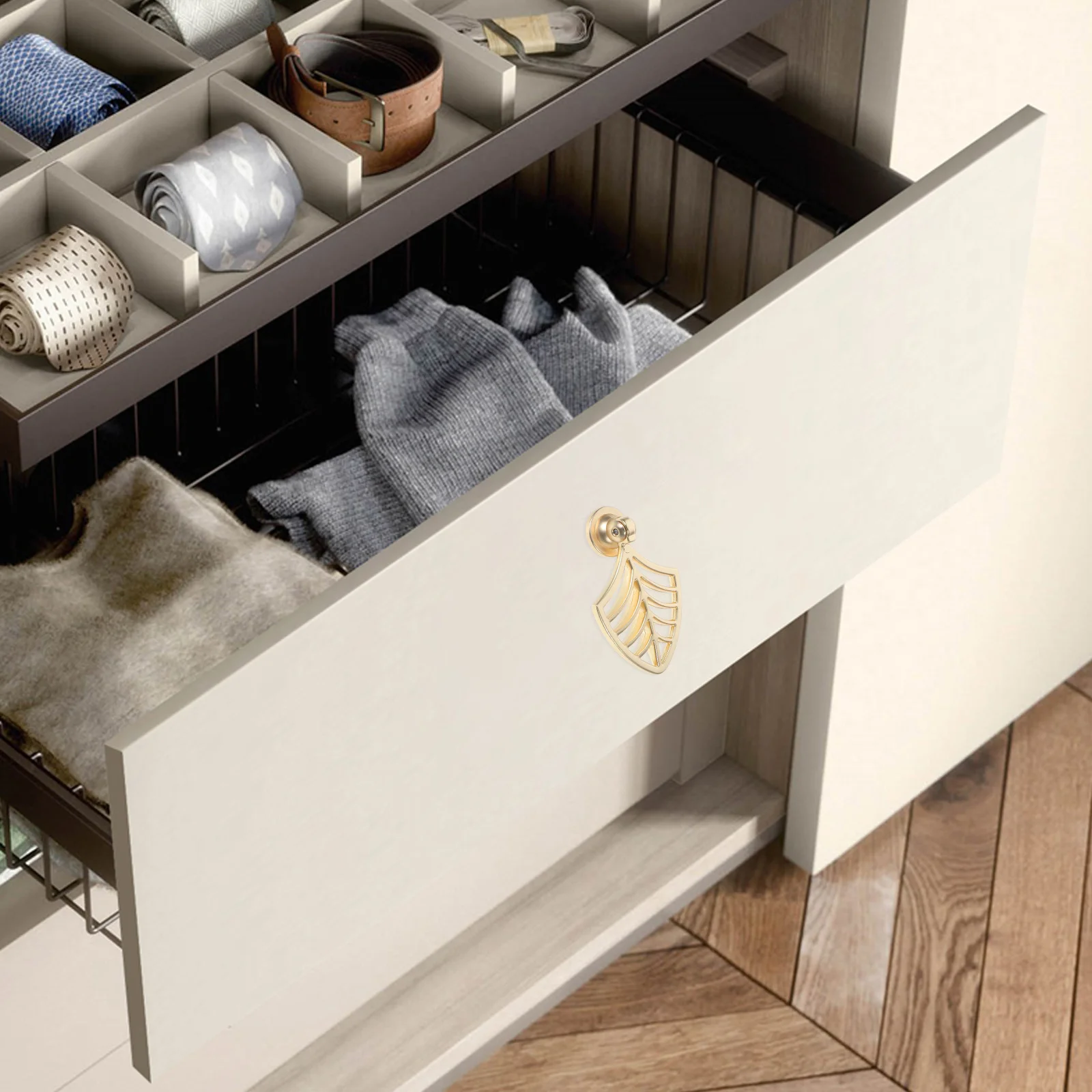 

2Pcs Leaf Shape Cabinet Knobs Metal Decorative Handles for Furniture Dressers Drawers Wardrobes Door Knobs Cabinet Knob