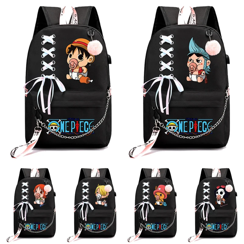 

Anime One Piece Backpack Printed School Bag Teenager Student Cartoon Bookbag Outdoor Knapsack Kids Boy Girl Rucksack