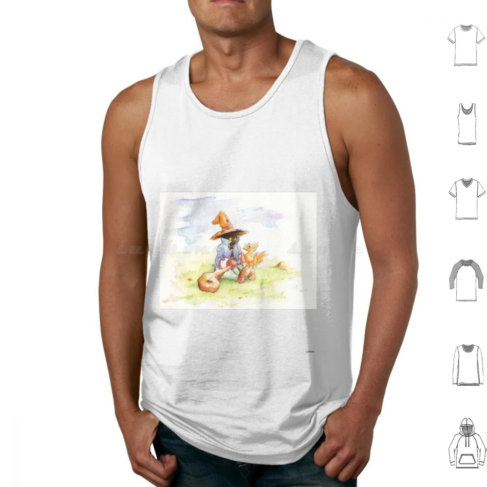 Ix-Bibi / Vivi Tank Tops Print Cotton Bibi Ffix Final Fantasy 9 Ix Video Games Fanart Geek Square Enix Black Mage