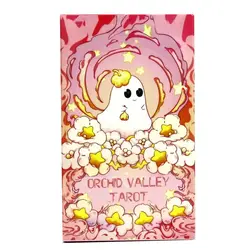 Tarot Orchid Valley Tarot z kreskówek na temat ducho i księżycowe duchy Insights - z przewodnikiem Różowe pozłacane krawędzie 10,3 * 6 cm