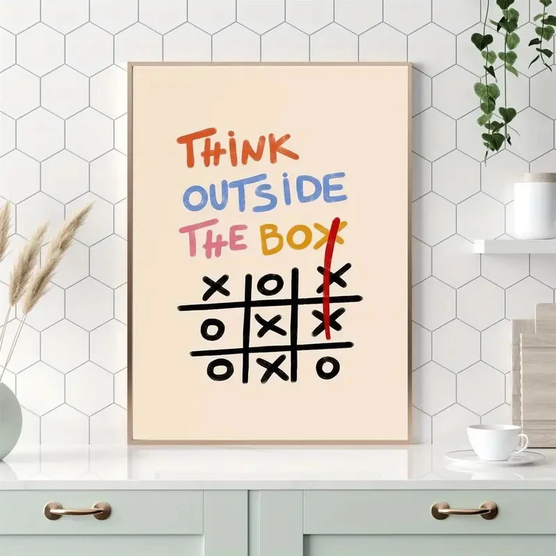 Vibrant For THINK Outside The Box Wall Art Prints Canvas Painting Poster Picture For Living Bedroom Play Room Home Decor