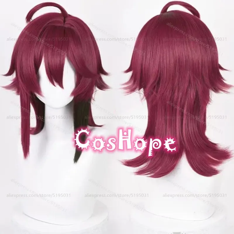 

Shikanoin Heizou Cosplay Wig 55cm Dark Red Wig Cosplay Anime Cosplay Wigs Heat Resistant Synthetic Wigs