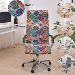 Bohemian Floral Printed Computer Chair Cover Geometric  Universal Office Chair Covers Non Slip Rotating Gaming Chair Seat Case