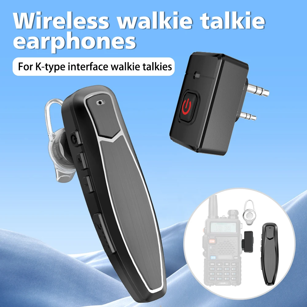 Wireless Headset Bluetooth Earpiece with Charger for Baofeng UV-5R UV-82 UV-17 UV-16 BF-888S Retevis Two Way Radio