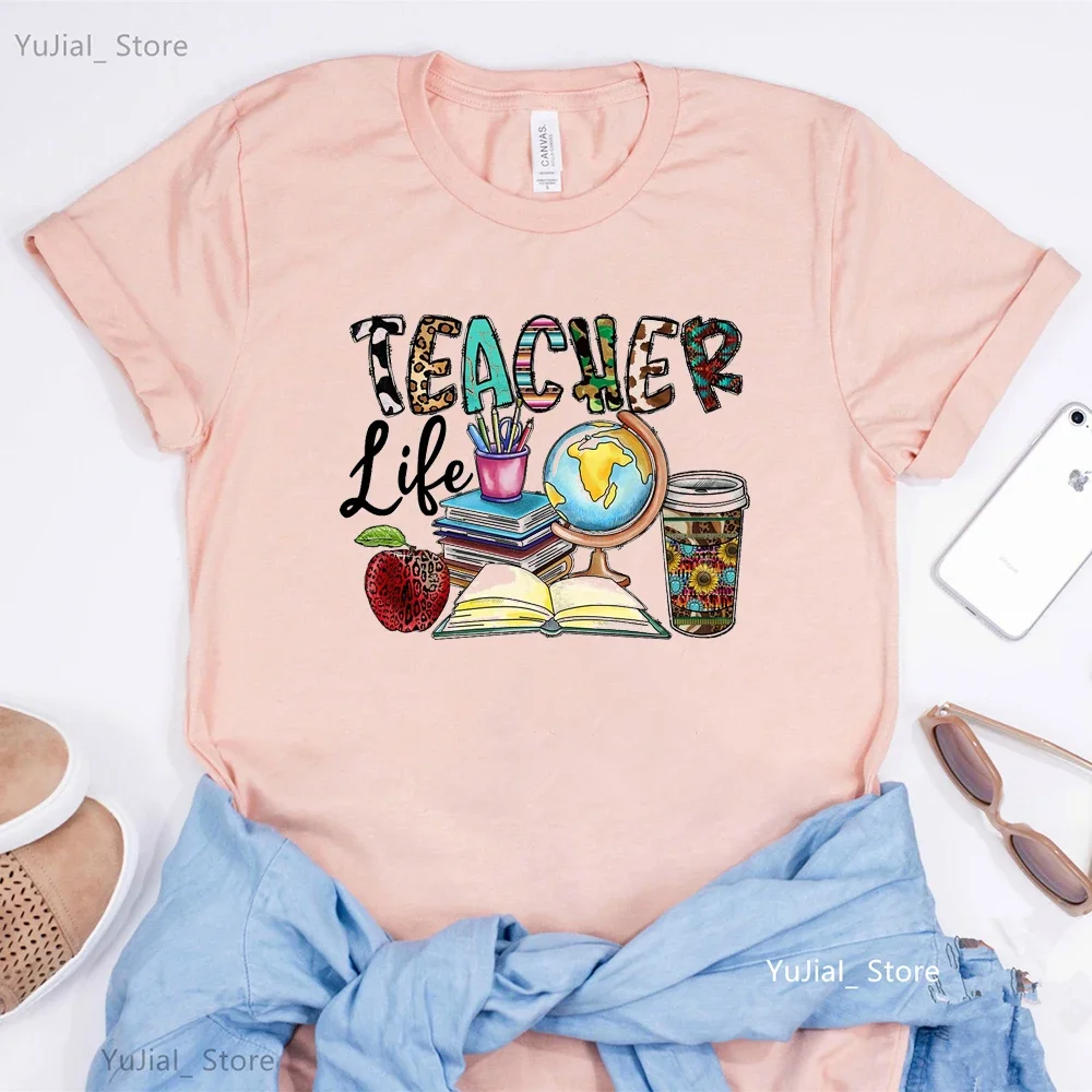 Inspirational Teacher Women Shirts Teach Love Inspire Shirt Back To School Tee Teacher Appreciation Tshirts  Casual Tops