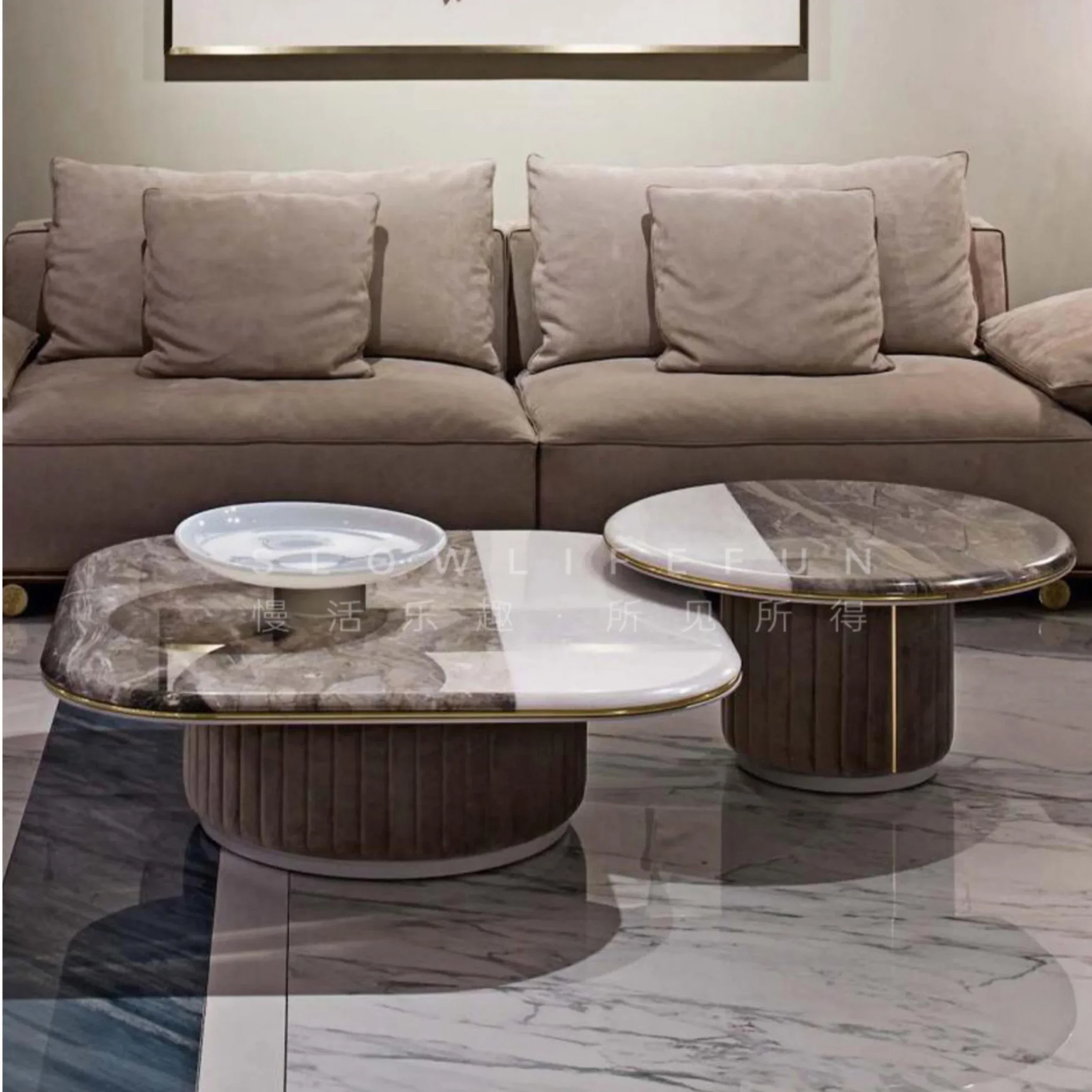 

Современный деревянный мраморный журнальный столик, мебель для гостиной, набор чайных столиков, журнальные столики с выдвижным ящиком