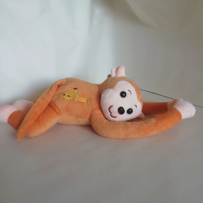 Light Brown Monkey Plush Toy About 40cm Prone Monkey With Fastener Button Arms Soft Doll Kids Toys Xmas Gift b5179