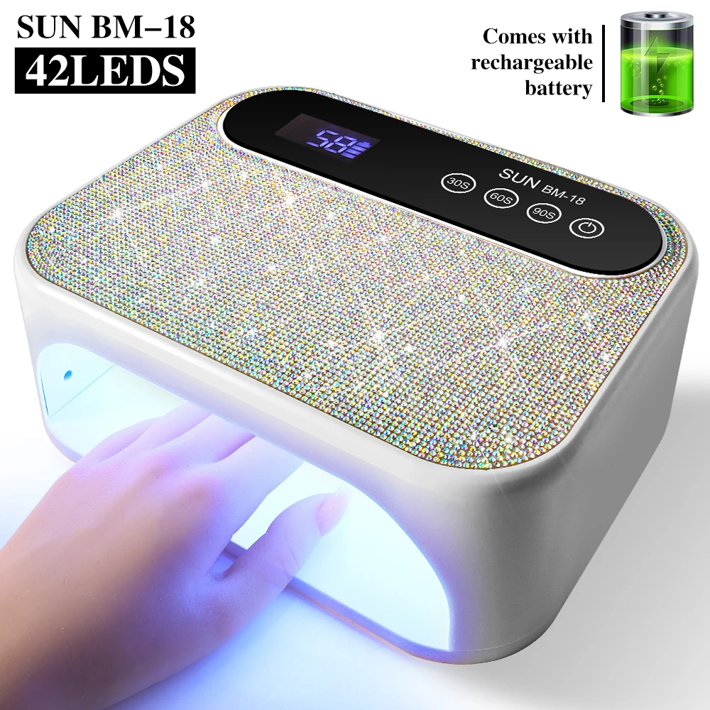 Lâmpada secadora de unhas LED/UV com 42 LEDS de secagem rápida para unhas com 3 modos de temporizador Display LCD para salão de manicure/gel acrílico doméstico