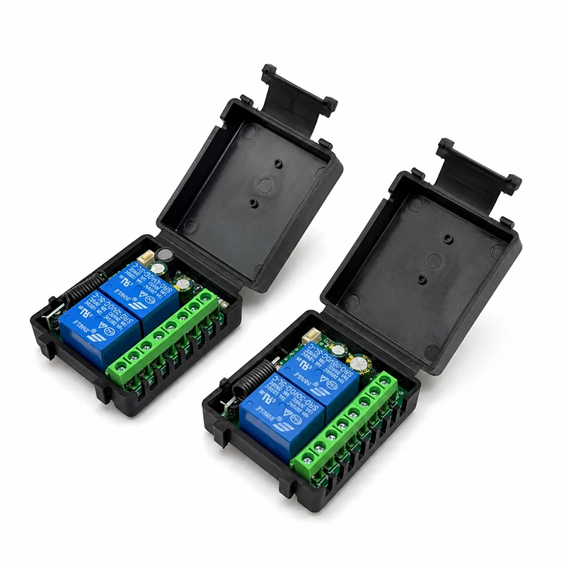 DC 9V 12V 24V AC 85-250V 2CH Relais Modul Empfänger EV1527 Drahtlose Fernbedienung Schalter 433MHz für Tor Licht LED Fanner Motor – Detail 7