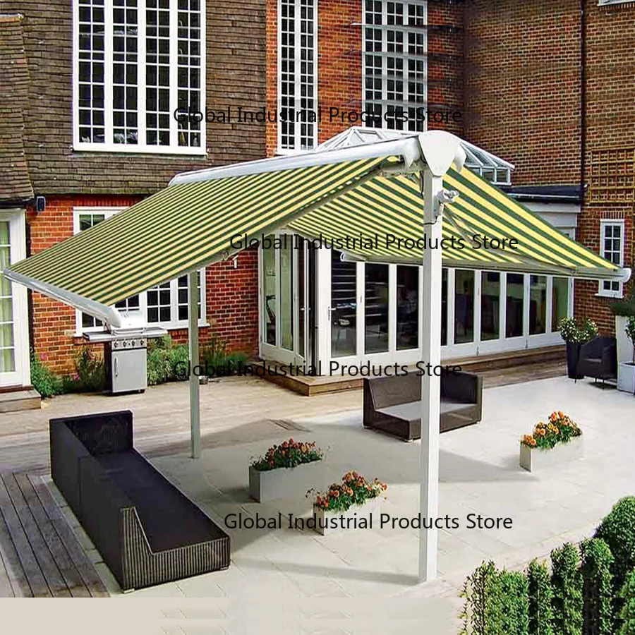 OEM ODM Double Retractable Butterfly Awning with Manual or Motorized Control Aluminum Alloy Frame