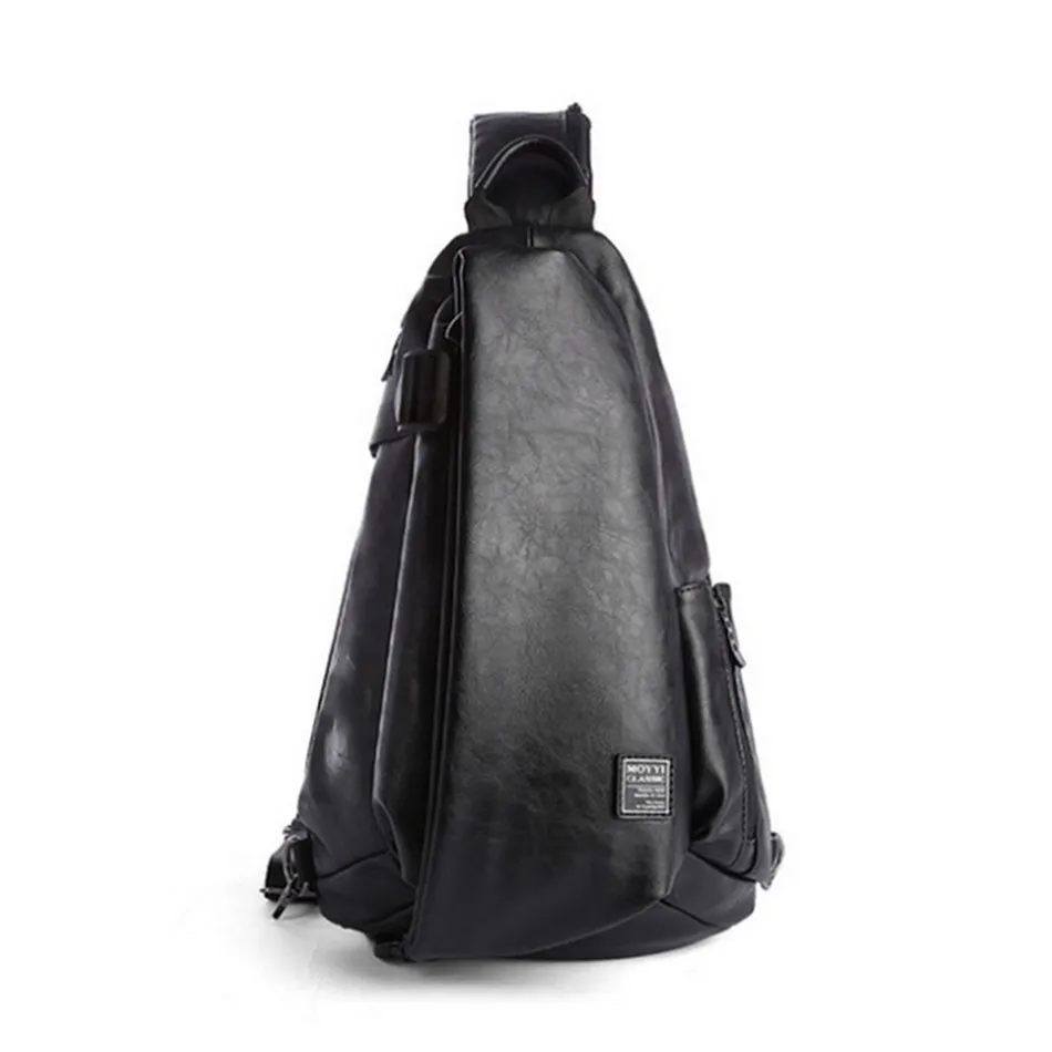 Men Quality Messenger Bag Casual PU Leather Waterproof Shoulder Bags Travel Sports Student Zipper Sling Crossbody Chest Bag Male