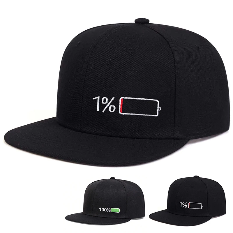 Unisex Battery Embroidery Hip-hop Hats Spring Autumn Outdoor Adjustable Casual Baseball Caps Sunscreen Hat