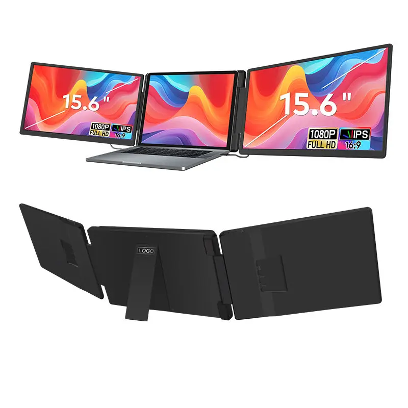 

New Placed on Desk Dual extra Monitor Flexible Folding Design 15.6‘’ IPS LCD Screen Portable Multiple Screen Monitor for Laptop