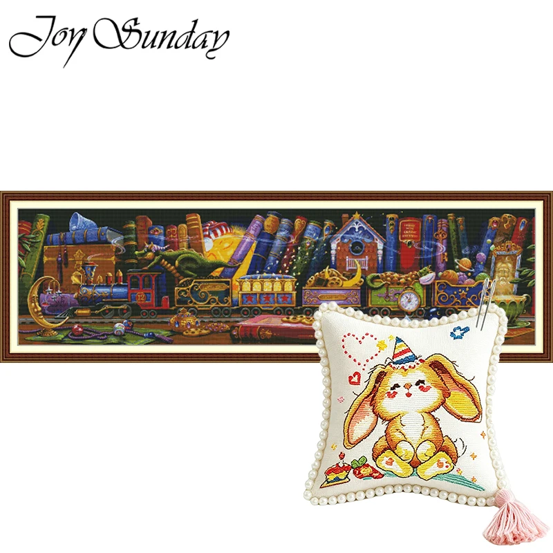 

Dream Train Cross Stitch Kit 16CT/14CT/11CT Counted Embroidery Needlework Thread Stamped DIY Home Decoration Set Printed Canvas