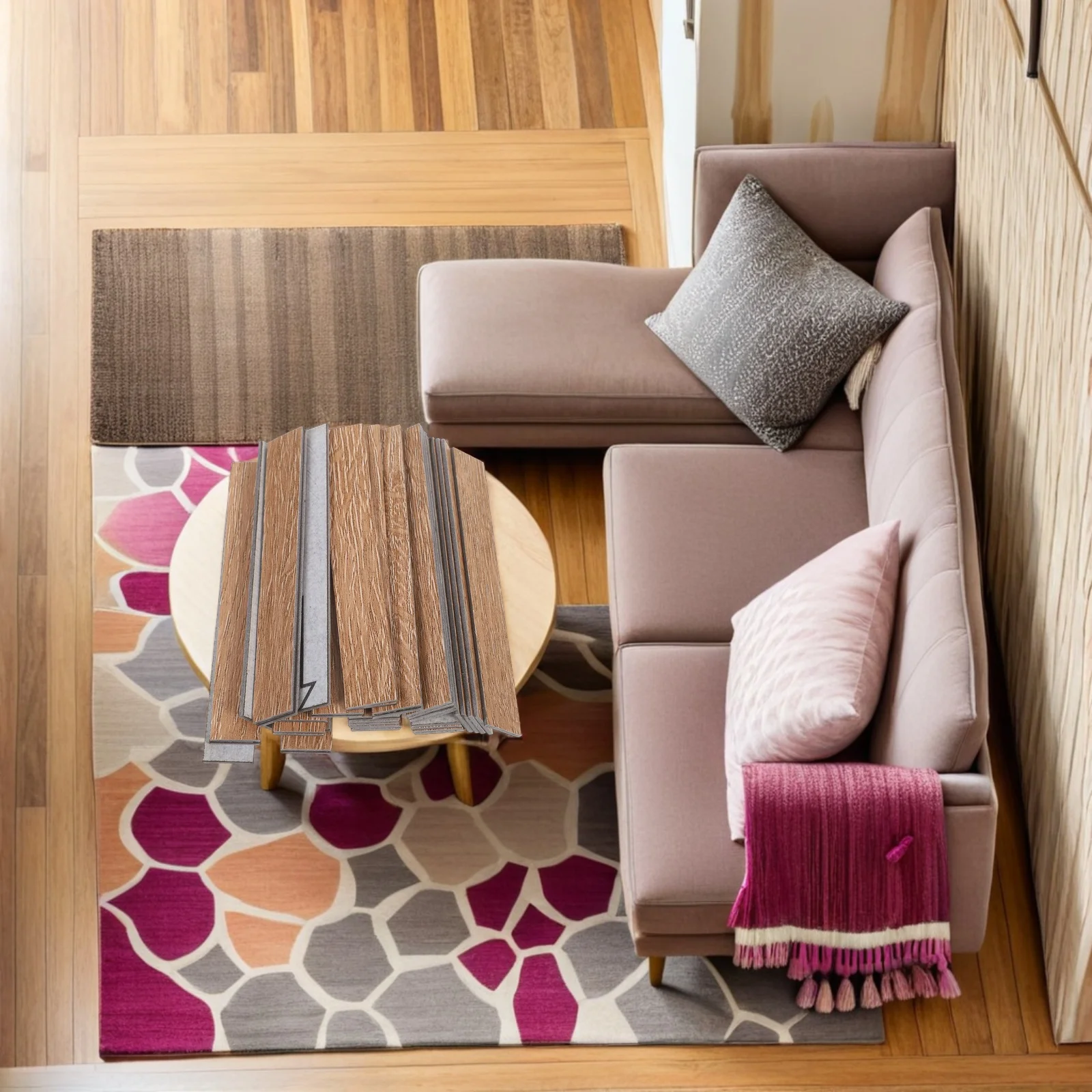 

40 Pcs House Collage Floor Flooring Dollhouse Decor Furniture Supplies Wood Grain Boards Miniatures Accessories