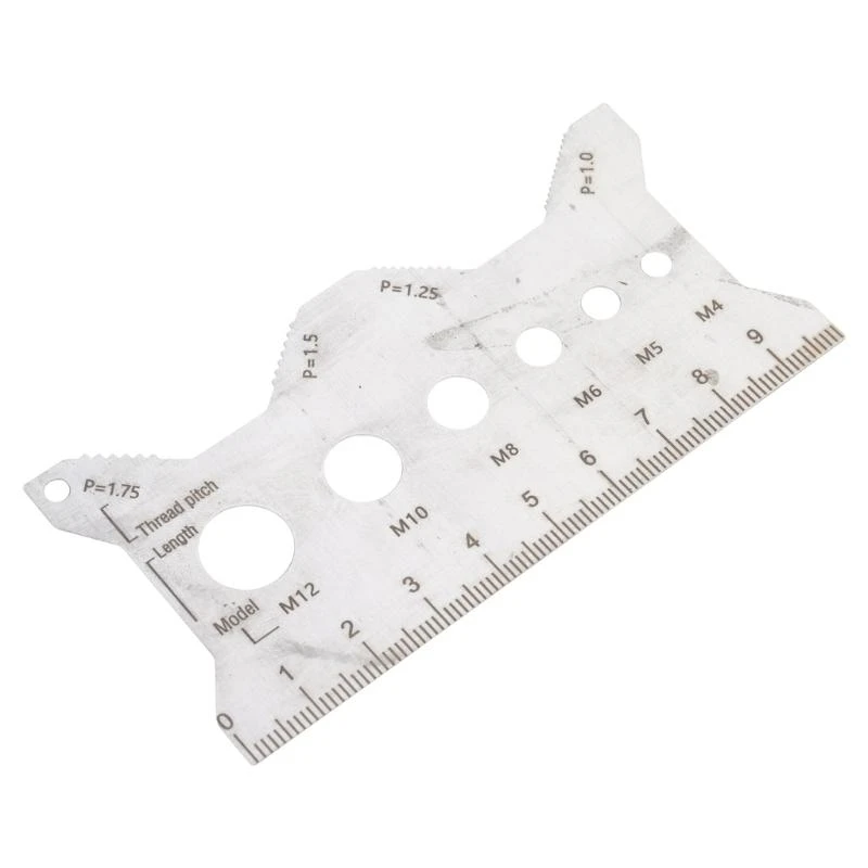 

E8BD Double Language Thread Pitches Measuring Ruler Fit for Mechanical And Industrial