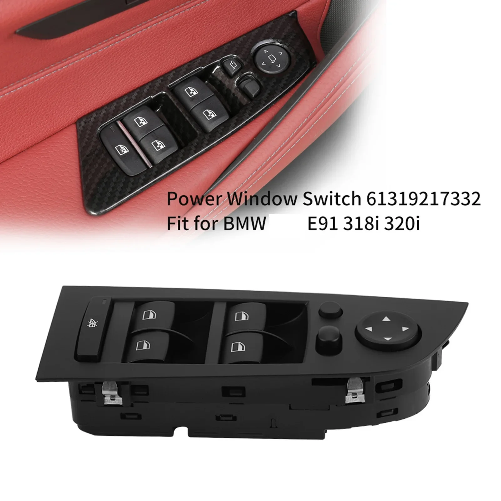 مفتاح نافذة رئيسي للطاقة الكهربائية ، E90 ، 318i ، 320i ،
