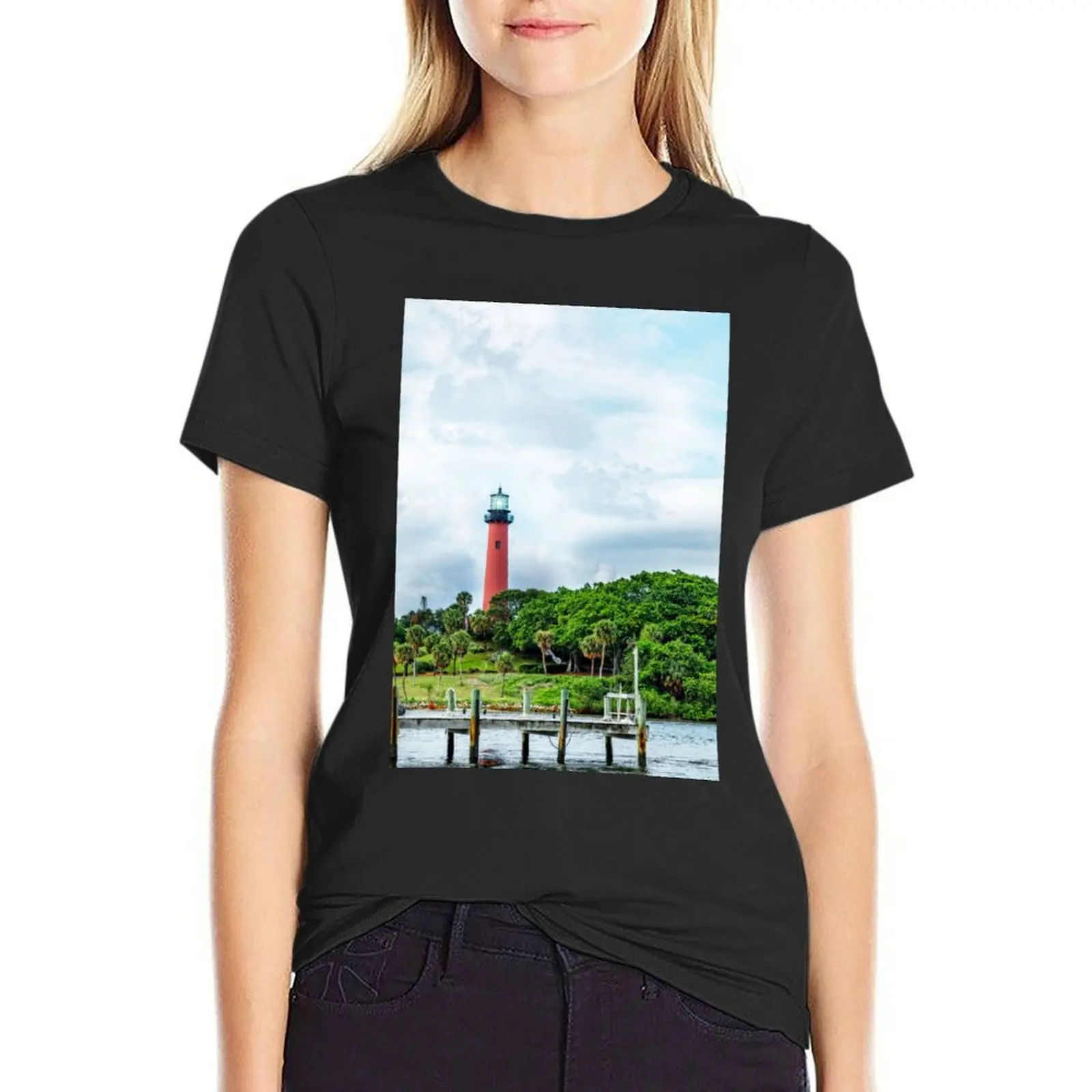 

Jupiter Inlet Light, Florida T-Shirt Blouse lady clothes quick-drying Women's tee shirt