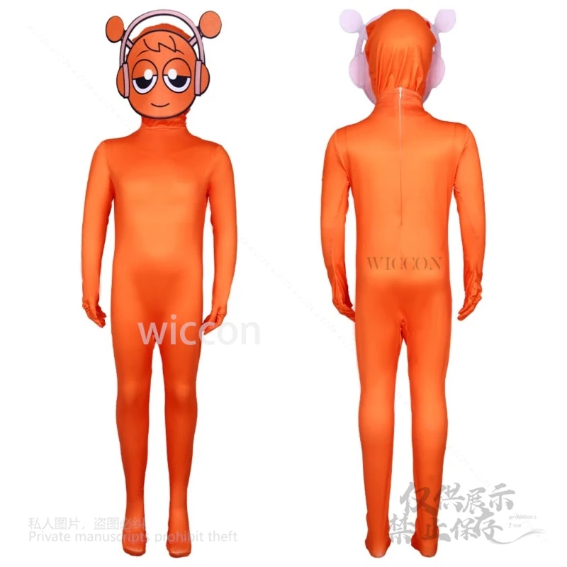 Sprunki Game Rhythm Box Sprunki Косплей Костюм Периферийные облегающие комбинезоны Kawaii Маска Дети Взрослые Креативные Взрослые Дети