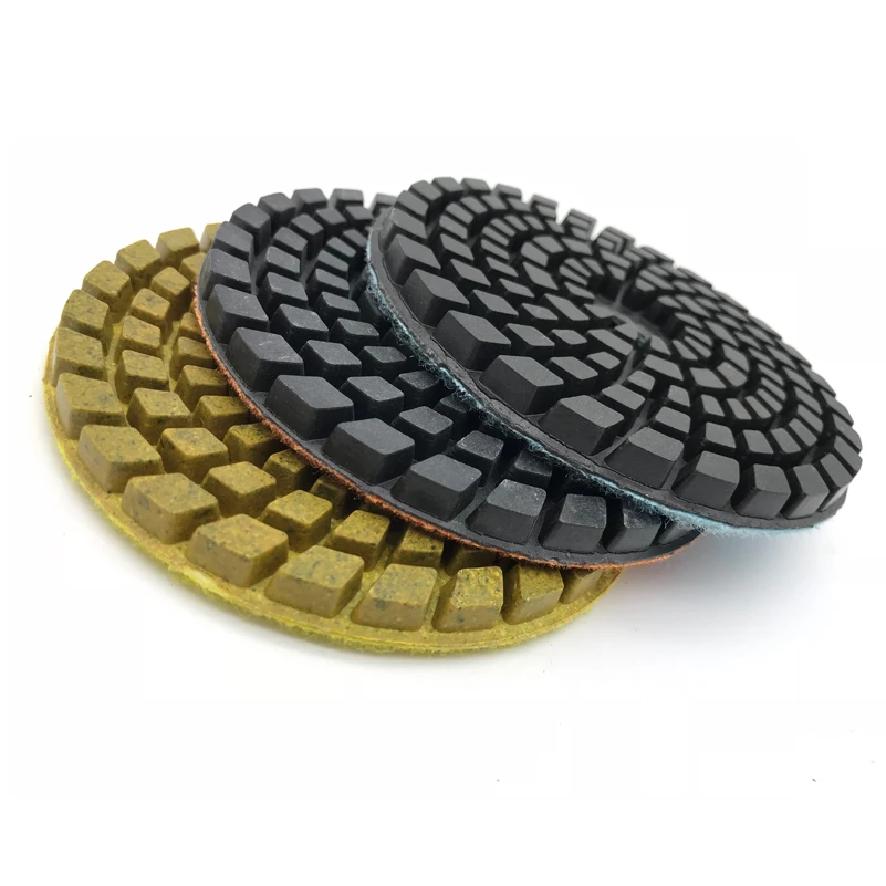 4" 인치 100mm 3 PCS 세트 콘크리트 테라조 워터스톤 두께 6mm용 스텝 다이아몬드 연마 패드