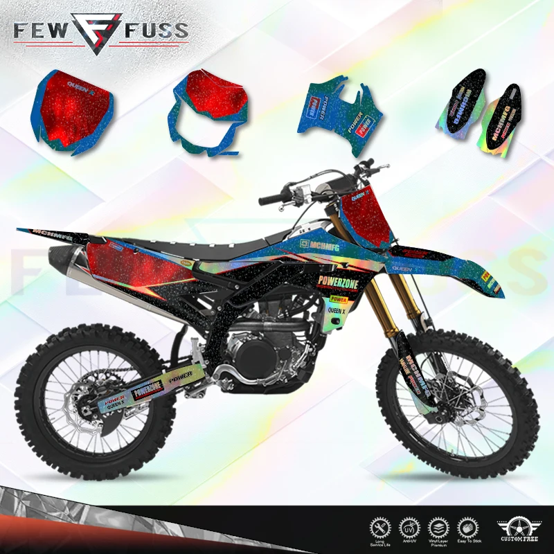 Fewfuss Holographic Chrome Racing Decal Graphics Kit for YamahaYZF250 19&23 YZF450 18 &22 WRF450 19 &22 WRF250 20 &23 Motorcycle