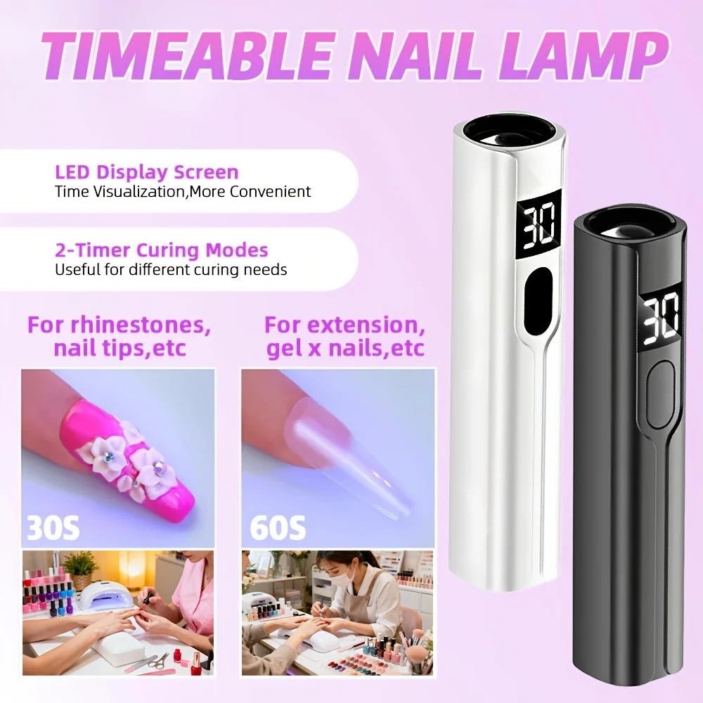 Portable Handheld UV Light for Gel Nails Mini UV Light for Gel Nails Cordless Rechargeable Mini Nail Lamp for Fast Curing Gel