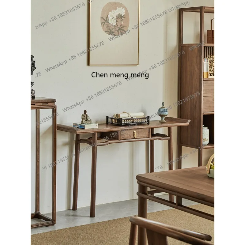 

Chinese solid wood strip case, black walnut supply table, entrance case, end view entrance platform