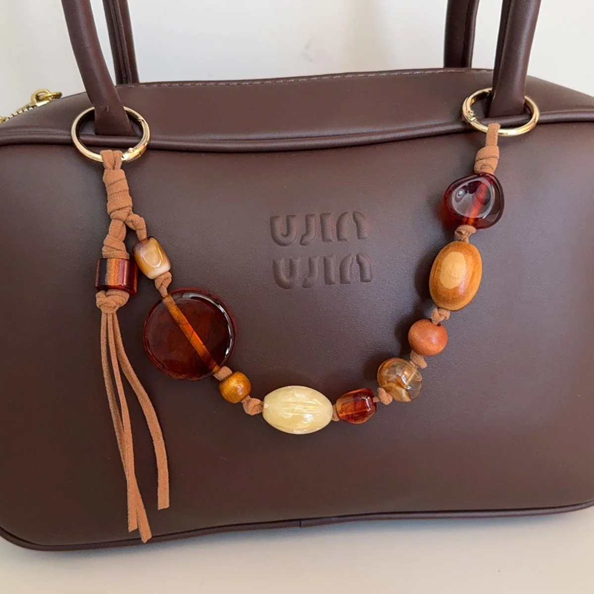 

Colorful Acrylic Handbag Charm Handle Bead Replaceable Resin Stone Wristlet Purse Bag Belt DIY Bag Parts Accessories