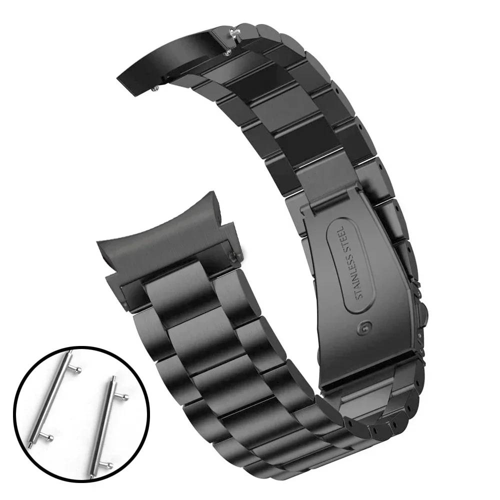 Ремешок из нержавеющей стали без зазоров для Samsung Galaxy Watch7 6 4 Classic, 46 мм, 47 мм/Watch4 5 pro, 44 мм, 40 мм, ремешок с изогнутым концом, браслет
