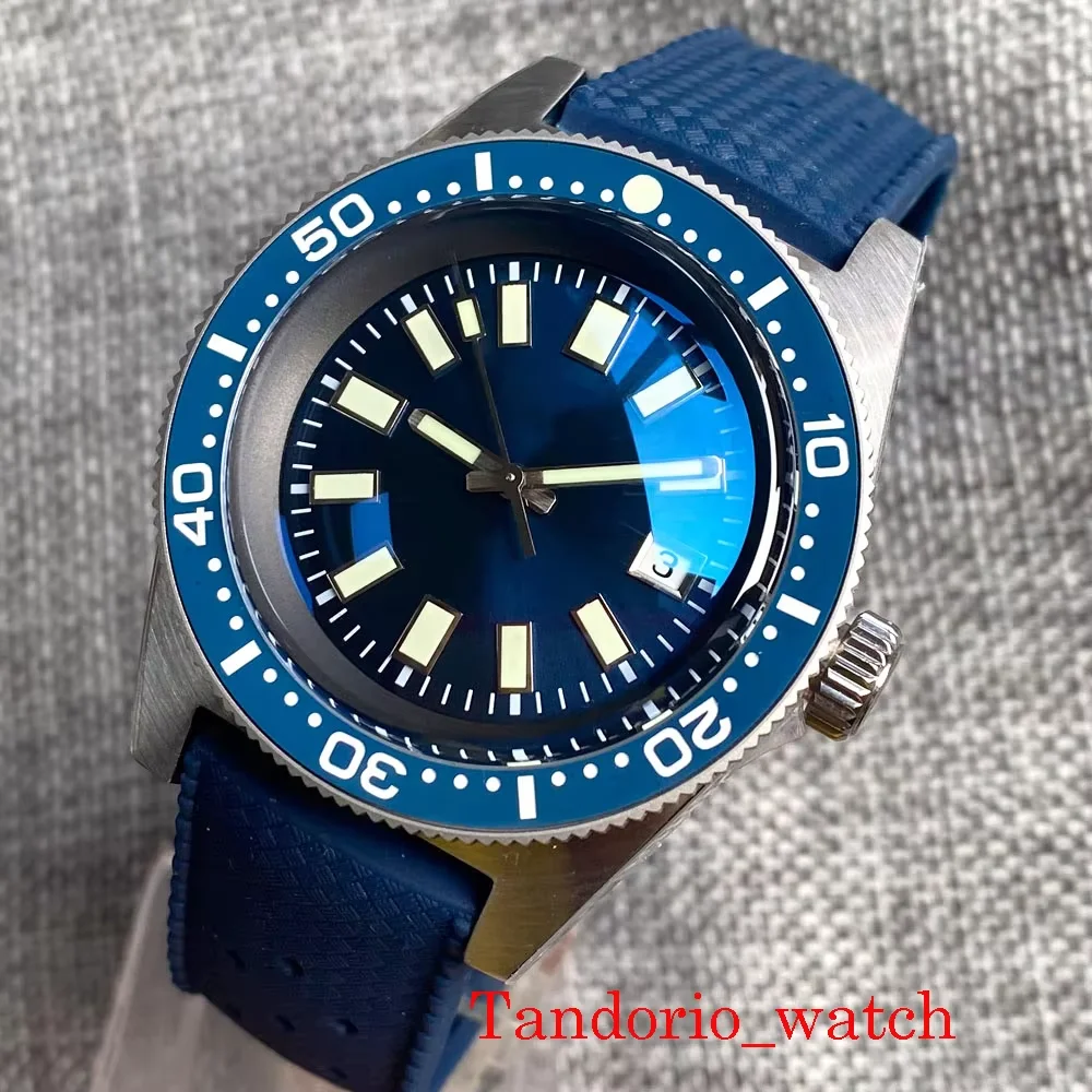 Tandorio 41mm 62MAS 30ATM Black/Grey/Blue Dial Automatic PT5000/Miyota 8215 Diving Men Watch AR Domed Sapphire Glass Luminous