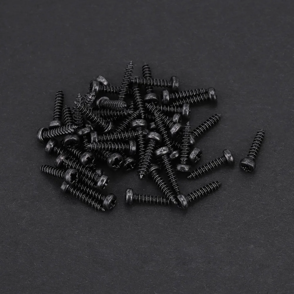 50pcs Tuning Pegs Mounting Screws​ Metal 2.2*11mm ​Tuning Pegs Screws​ Silver/Black Guitar accessories