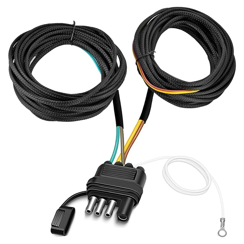 26FT Trailer Wiring Harness Kit, 4 Pin 5 Wire Trailer Wiring Harness, Boat Trailer Wiring Harness,Flat Trailer Connector