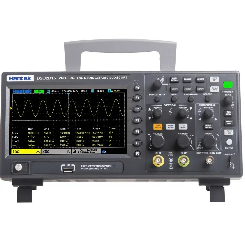 Oscilloscope:Hantek DSO2C&D10/15 Cost-Effective Economy 2+1CH ,100/150MHz Bandwidth, 1GSa/s Sampling Rate, 8M Memory Depth