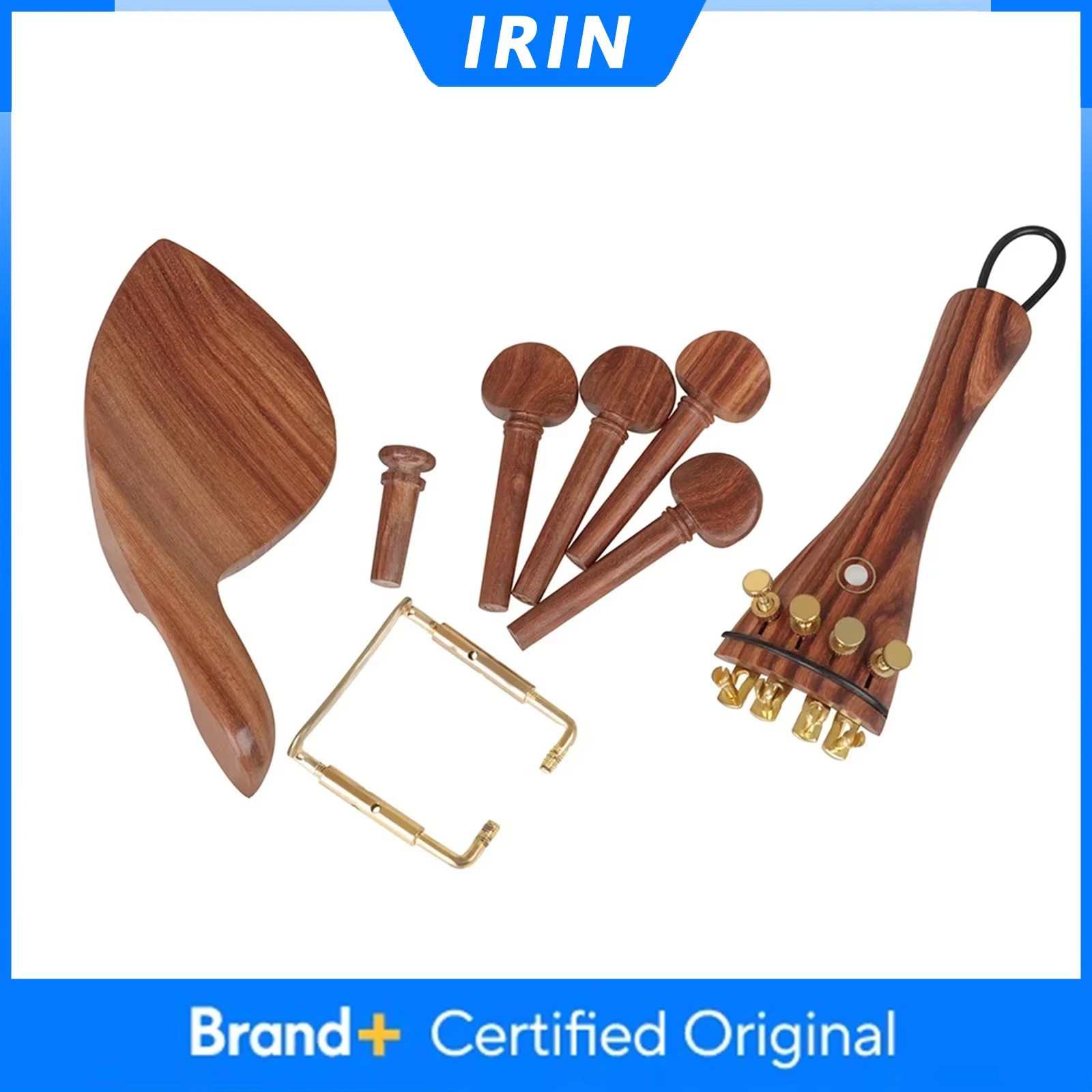IRIN 4/4 Violin Chinrest Tuning Pegs Tailpiece Endpins Chin Rest Tailgut Endpin Jujube Wood Musical Instruments Accessories
