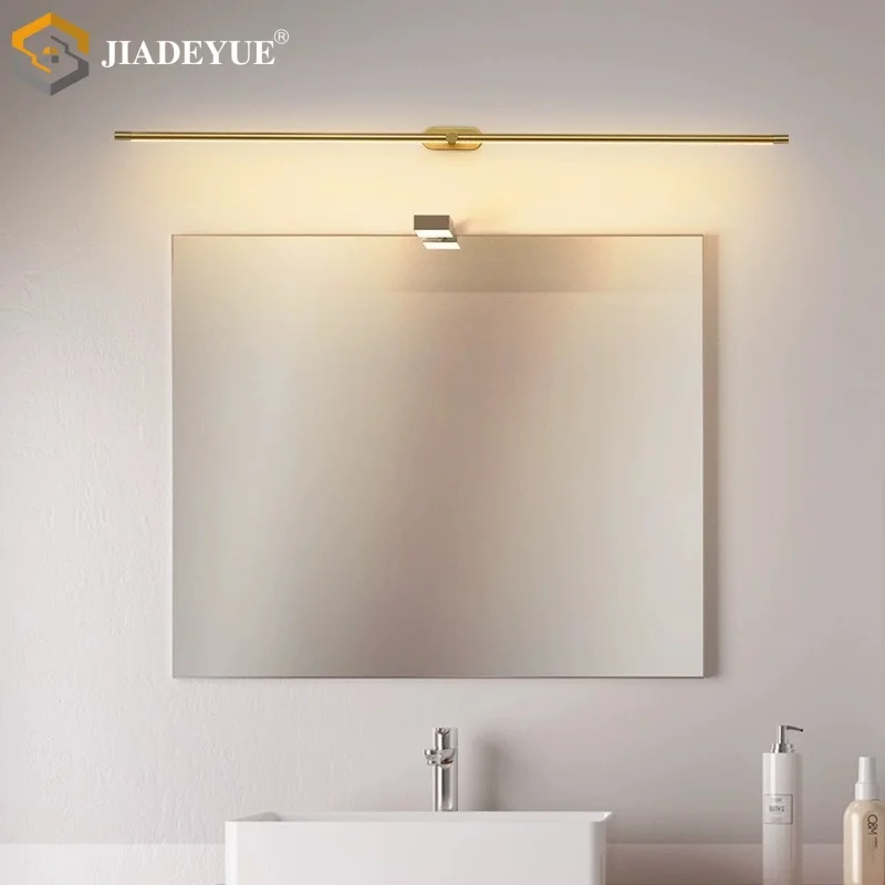 현대적인 미니멀리스트 거울 헤드라이트, 화장대, 욕실, 거울 캐비닛, 직선형 벽 조명