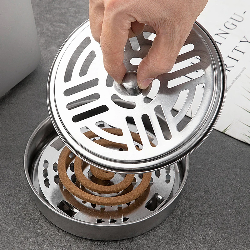Mosquito Coil Tray Portable Holder Hotel  Repellent Rack With Cover Summer Anti-mosquito Home Camping Outdoor Supply