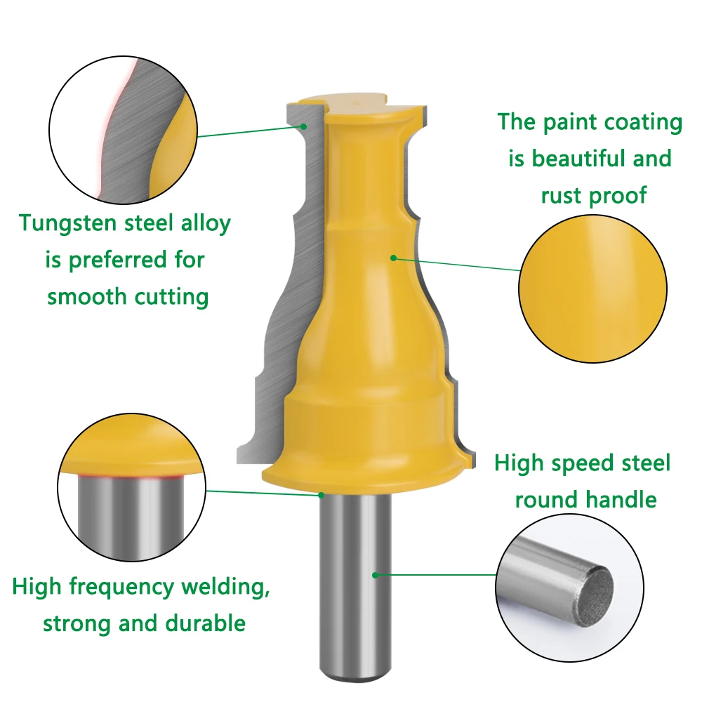 Imagem -06 - Lavie-case Bit Router Faca de Moldagem Wood Milling Cutter Carpintaria Bit Porta e Janela Invólucro Mc03118 1pc 12 mm na Haste 127 Milímetros