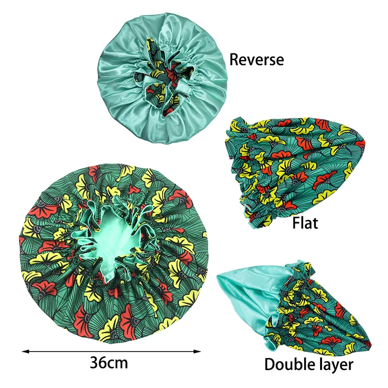 Touca de dormir extra grande com estampa africana Ankara touca forrada de cetim touca turbante touca de sono noturno Chemo