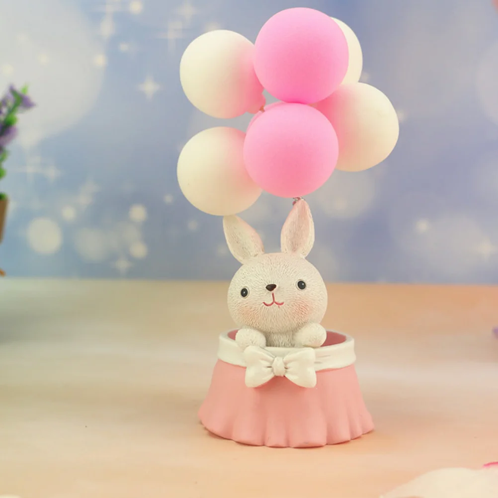 

Adorable Pink Rabbit Resin Cake Topper Miniature Garden Decor for DIY Fairy Landscape Terrarium Decoration Baking Accessory