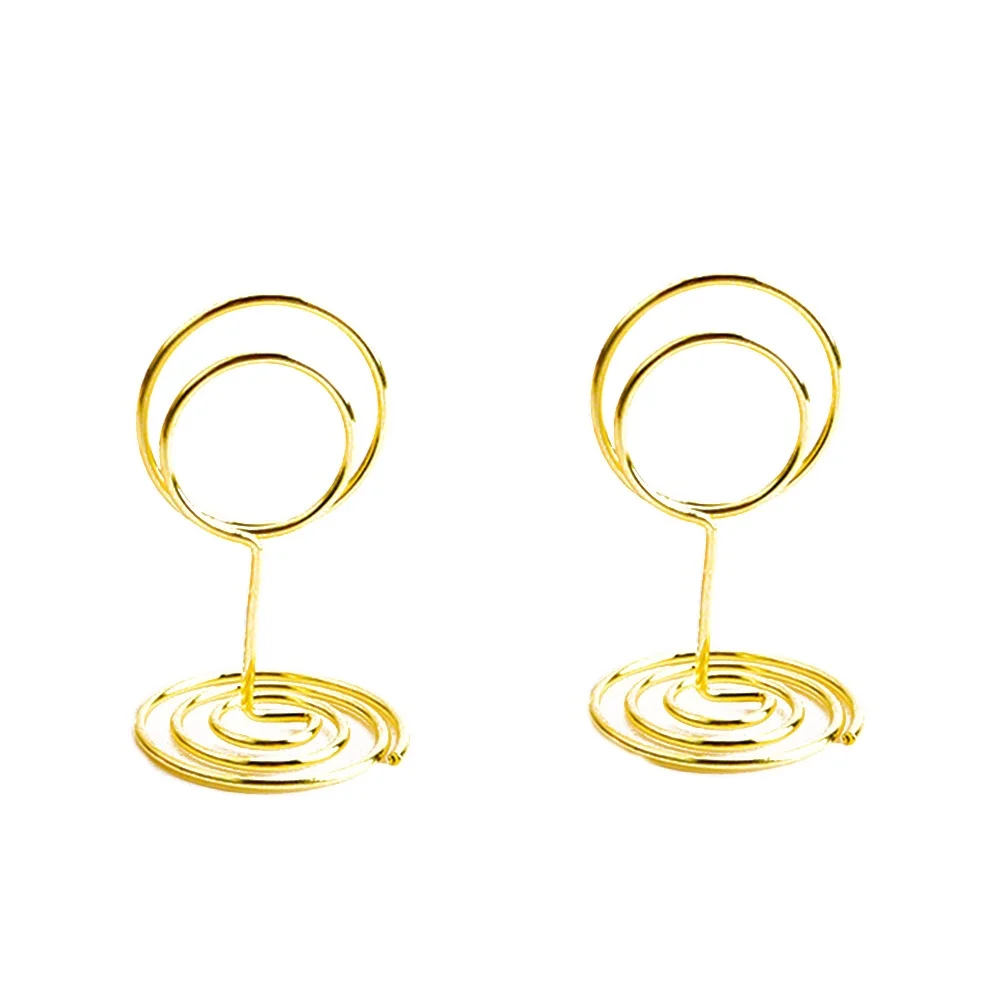 

10 pcs Metal Business Card Holder Note Clip Stand Photo Clips Golden Heart Shape Wedding Table Decor Memo Holder Office Supplies