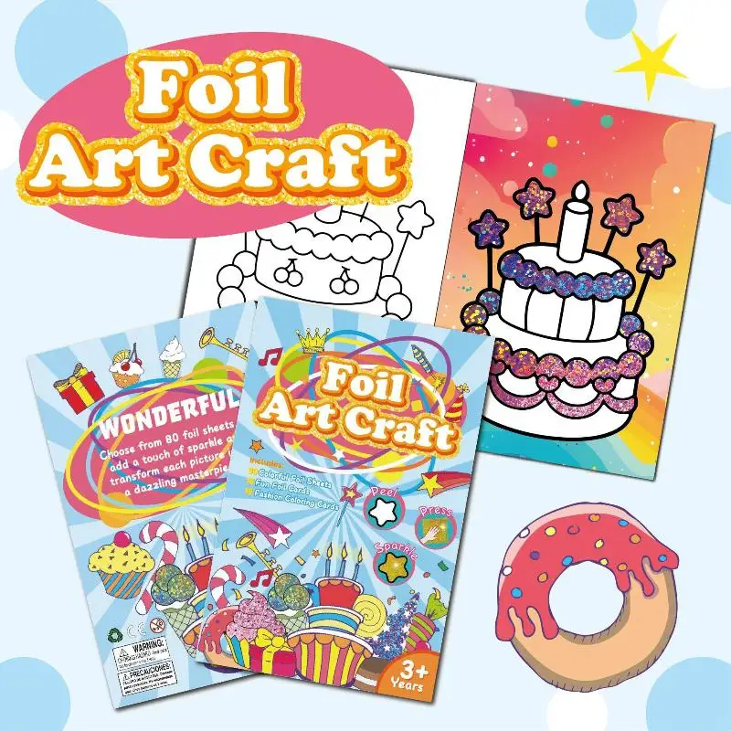 

1 Set Mini Coloring Book Foil Arts Crafts DIY Magic Transfer Painting Crafts Educational Toys Children Cartoon Drawing Gifts-TOY