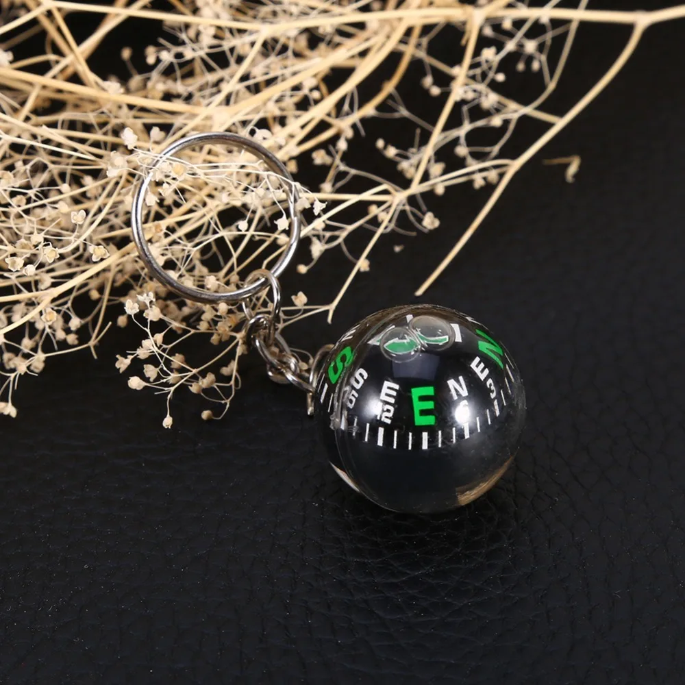Picture 5: 6 Pcs Durable 28mm Ball Keychain Compass Compact Black Liquid Filled Compass Liquid Filled Ball Keychain Travel Navigation